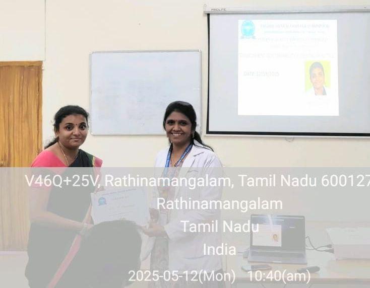 Dr. Suganya Bejoy delivered an engaging lecture on Environmental Sustainability in Dentistry at Tagore Dental College, Chennai.