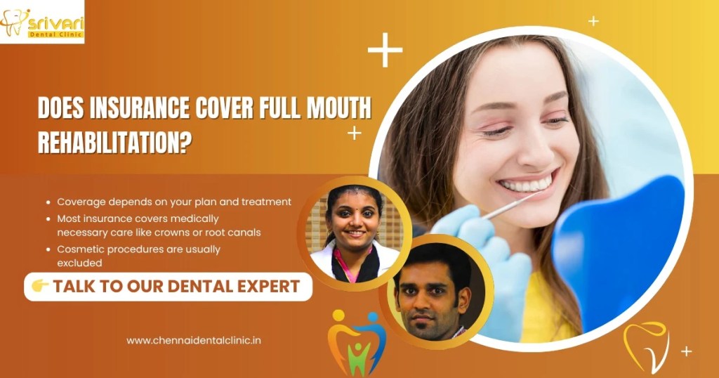 Insurance Cover Full Mouth Rehabilitation guide at  Srivari dental clinic