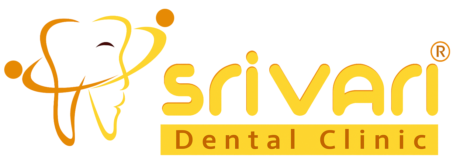 Shivai Dental Clinic logo with an abstract orange figure and the brand name in yellow text on a transparent background.